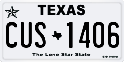 TX license plate CUS1406