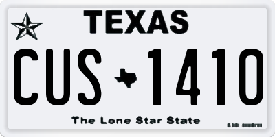 TX license plate CUS1410