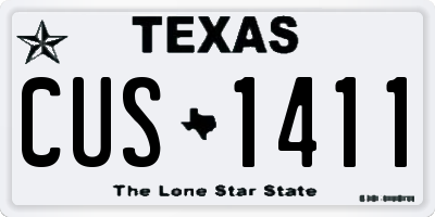 TX license plate CUS1411