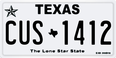 TX license plate CUS1412