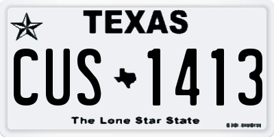 TX license plate CUS1413
