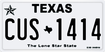 TX license plate CUS1414