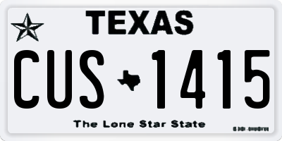 TX license plate CUS1415
