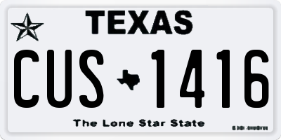 TX license plate CUS1416