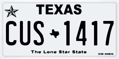 TX license plate CUS1417