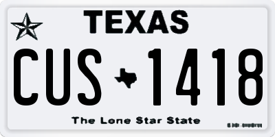 TX license plate CUS1418