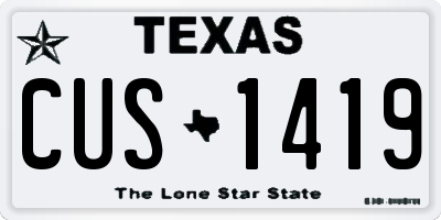 TX license plate CUS1419