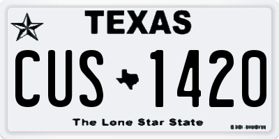TX license plate CUS1420