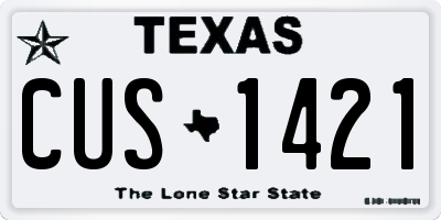 TX license plate CUS1421