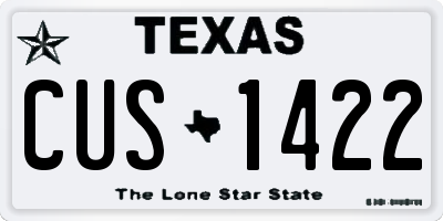 TX license plate CUS1422