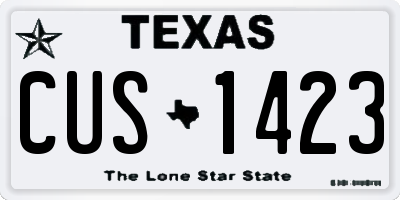 TX license plate CUS1423
