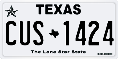 TX license plate CUS1424