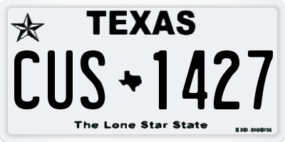 TX license plate CUS1427