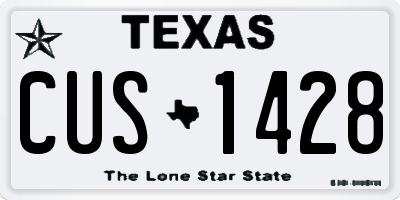 TX license plate CUS1428
