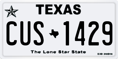 TX license plate CUS1429