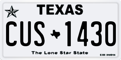 TX license plate CUS1430