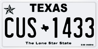 TX license plate CUS1433