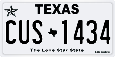 TX license plate CUS1434
