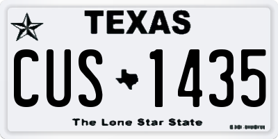 TX license plate CUS1435