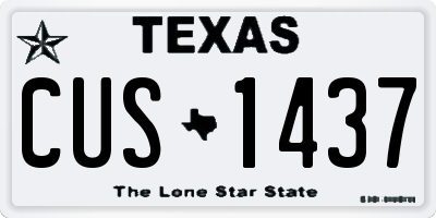 TX license plate CUS1437