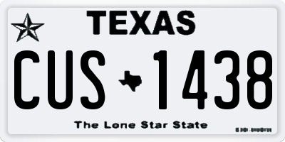 TX license plate CUS1438