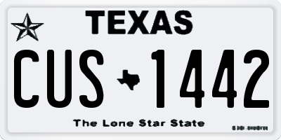 TX license plate CUS1442