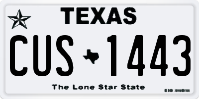 TX license plate CUS1443