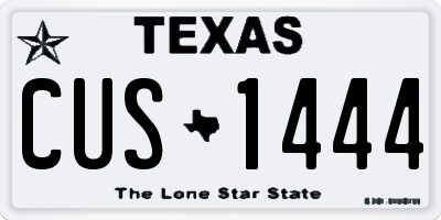 TX license plate CUS1444
