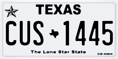 TX license plate CUS1445