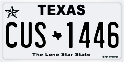 TX license plate CUS1446