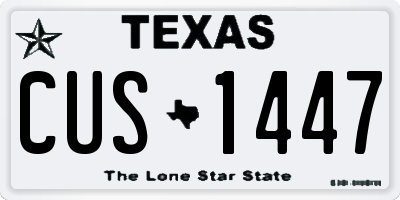 TX license plate CUS1447