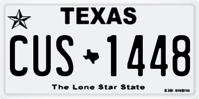 TX license plate CUS1448