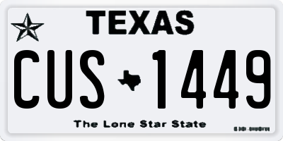 TX license plate CUS1449
