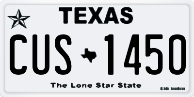 TX license plate CUS1450