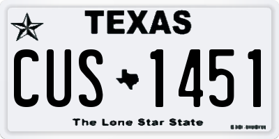 TX license plate CUS1451
