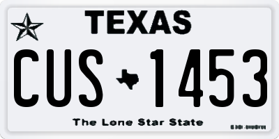 TX license plate CUS1453