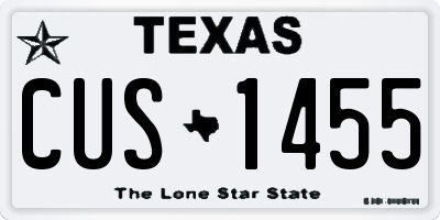TX license plate CUS1455