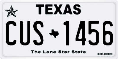 TX license plate CUS1456