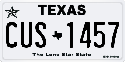 TX license plate CUS1457