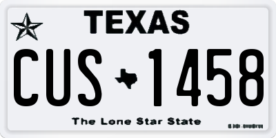 TX license plate CUS1458