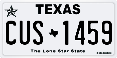 TX license plate CUS1459