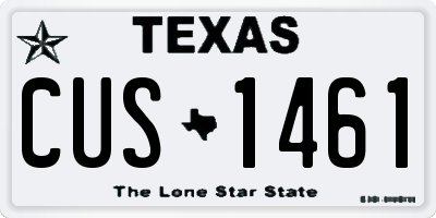 TX license plate CUS1461