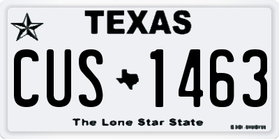 TX license plate CUS1463