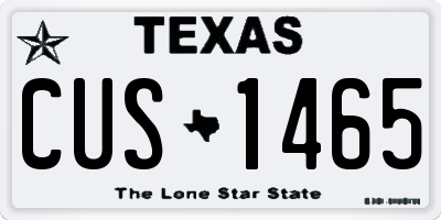 TX license plate CUS1465