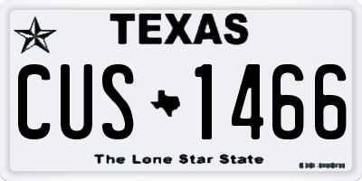 TX license plate CUS1466