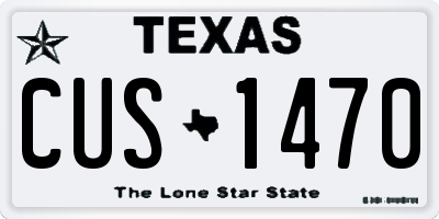 TX license plate CUS1470