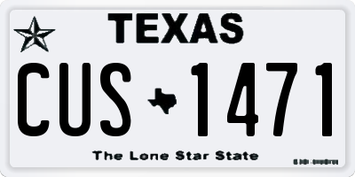 TX license plate CUS1471