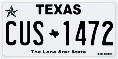 TX license plate CUS1472