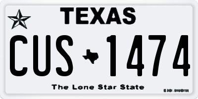 TX license plate CUS1474