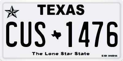 TX license plate CUS1476
